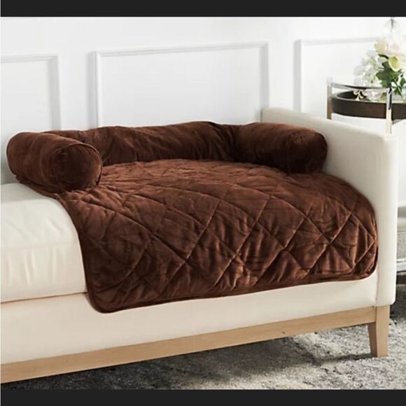 Chocolate Brown Burrow Bud Couch & Chair Protector Pet Bed - Picture 1 of 9